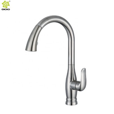 professional manufacturer Pull out kitchen faucet 304 stainless steel brushed lead-free hot and cold mixed sink faucet